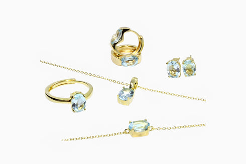 Divya दिव्या | Blauer Topas | Armband | 18K Vermeil Vergoldung